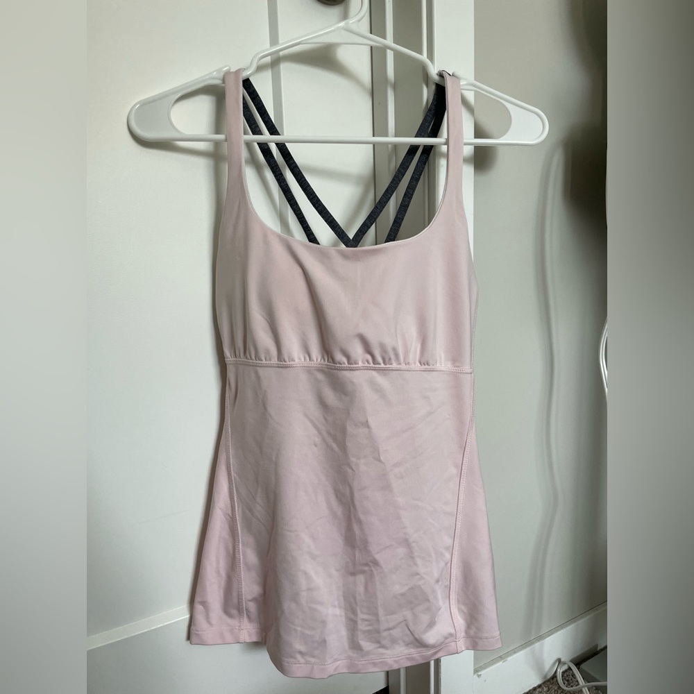 Medium Pink Lucy Athletic Tank Top with built in bra